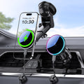 MOKPR MagSafe Car Mount Charger, 3-in-1 Magnetic Phone Holder