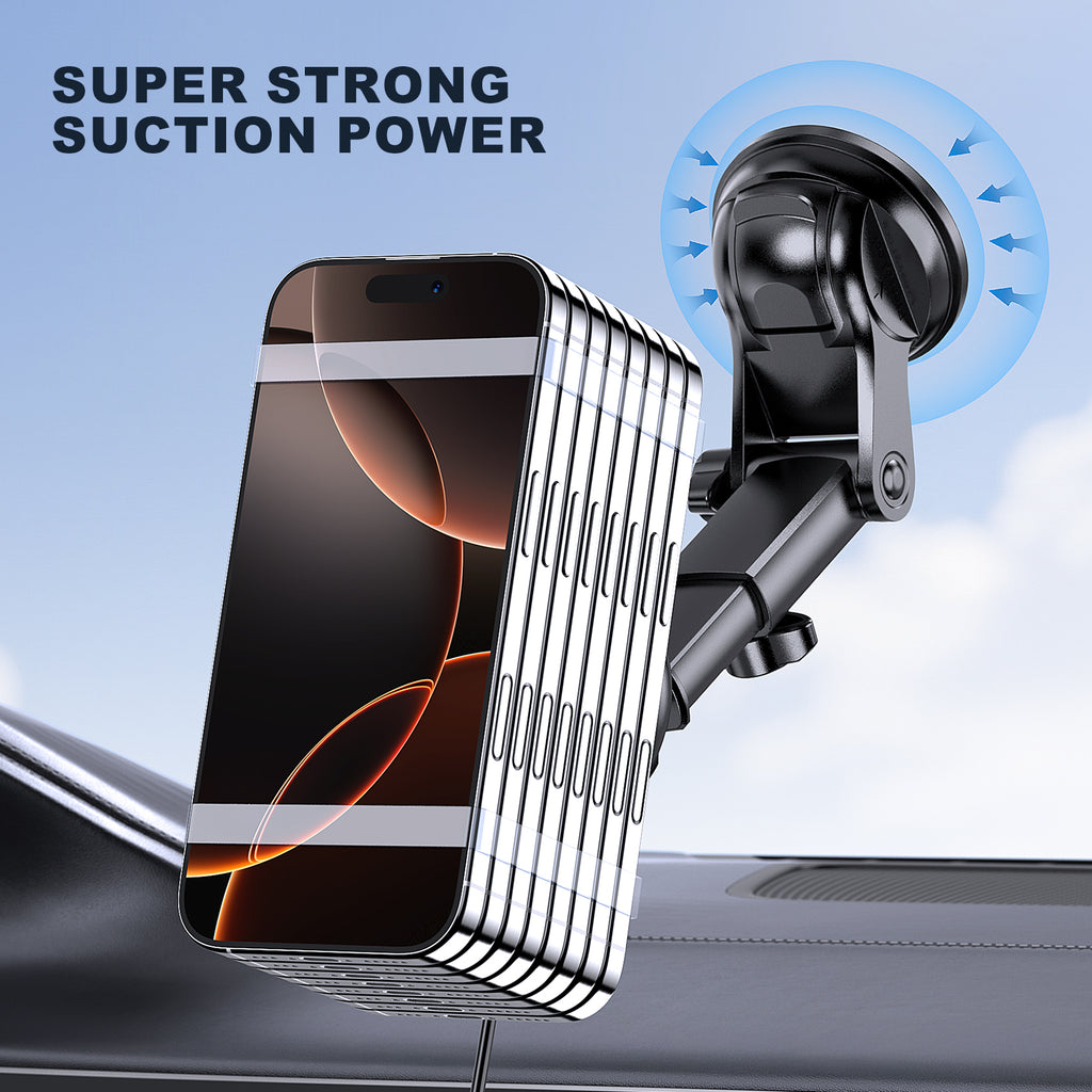 MOKPR MagSafe Car Mount Charger, 3-in-1 Magnetic Phone Holder